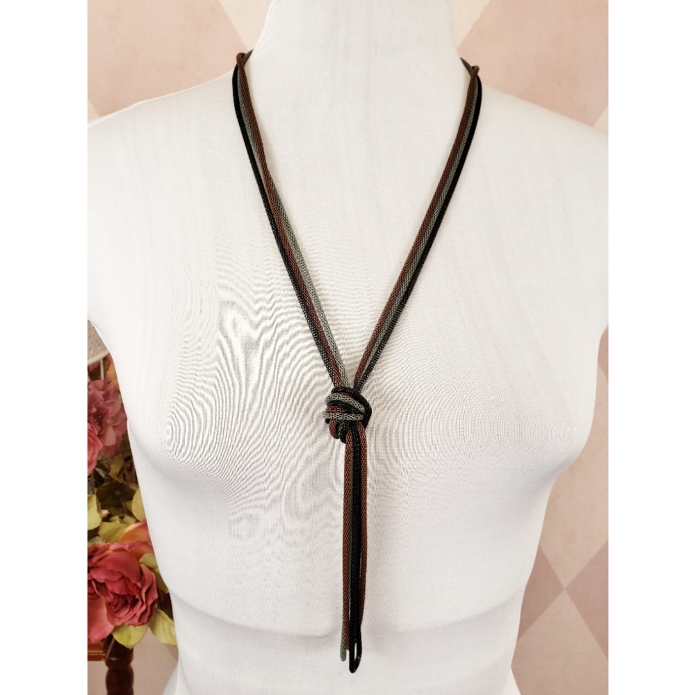 Neutral Tones Triple Chain Necklace